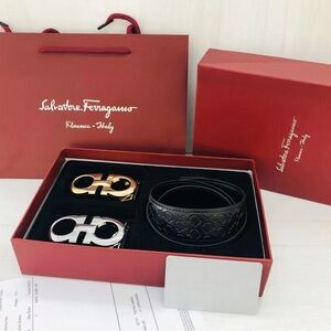 Salvatore Ferragamo Leather Belt Men Sz 40in/105cm